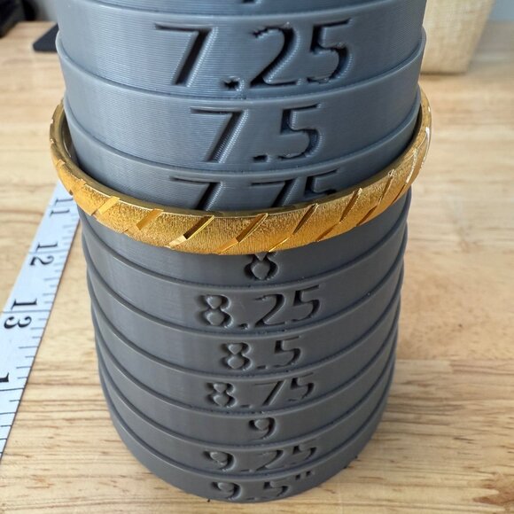 Gold-Tone Monet Textured Bangle Bracelet Vintage, Glam, Holiday, Retro, lux - Picture 4 of 7